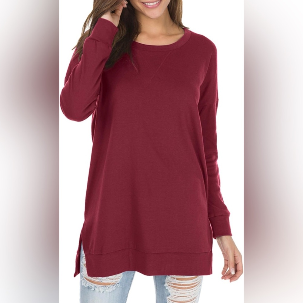 Women’s Burgundy Long Sleeve Tunic